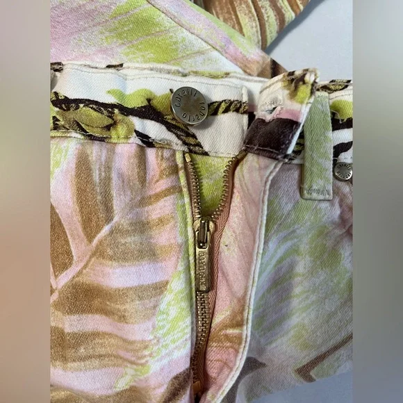 Vintage Robert Cavalli Pants Tropical Palm Leaf Print Sz Medium Italy - Picture 11 of 12